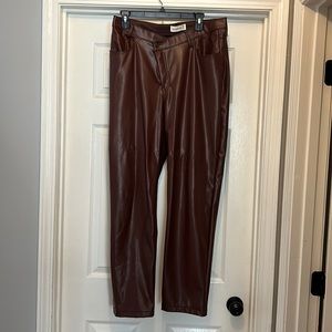Abercrombie brown faux leather pants